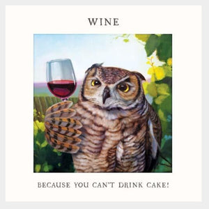 Owl Drinking Wine
