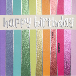 Happy Birthday Rainbow Stripe