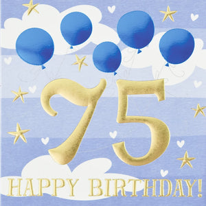 75, Blue Balloons & Clouds