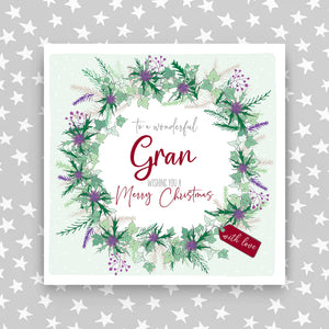 Gran - Wreath Christmas Card