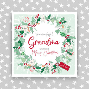 Grandma - Wreath Christmas Card
