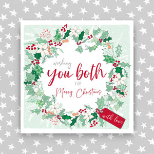To You Both - Wreath Christmas Card