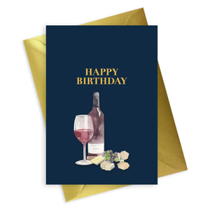 Navy - Cheese & Wine Happy Birthday