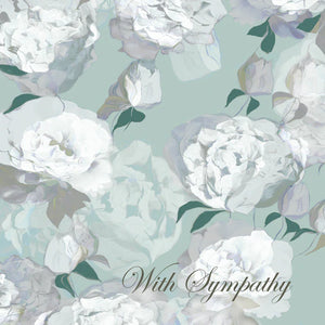 With Sympathy - White & Green Floral