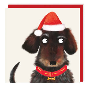 Dachshund Santa Hat