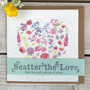 Plantable Floral Heart Seed Card