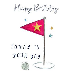 Happy Birthday Golf Flag