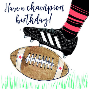 Have a Champion Birthday - Rugby Boot & Ball