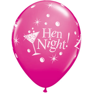 Wild Berry Hen Night 11" Latex Balloons (Pack of 6)