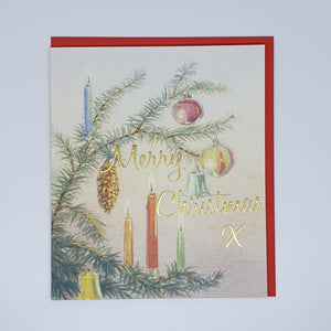 Candles On Tree - Merry Christmas