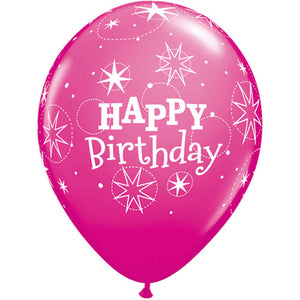 Happy Birthday Wild Berry 11" Latex Balloons (Pack of 6)