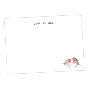 Robins 'Just To Say' Notecards (Pack of 6)