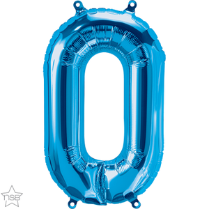 16" Blue Air Filled 0 Number Balloon