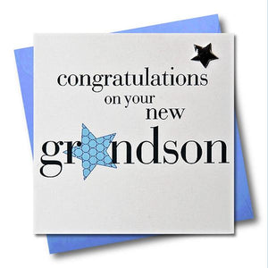 Hearts & Stars - Congratulations on your Grandson