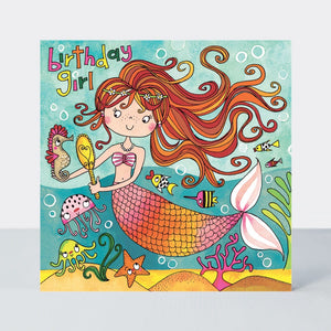 Happy Birthday Mermaid Jigsaw Card