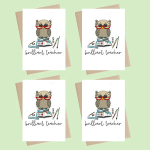 Brilliant Teacher - Mini Cards Pack of 4