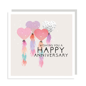 Wishing you a happy anniversary - Heart balloons
