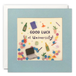 Good Luck at University Paper Shakies Card