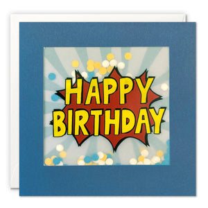 Happy Birthday Stripes Kapow Paper Shakies Card