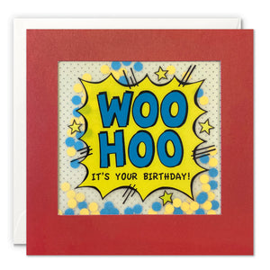 Woo Hoo Birthday Kapow Paper Shakies Card