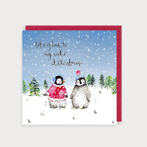 Sister Christmas Penguins
