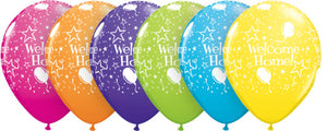 11" Multicoloured 'Welcome Home!' Latex Balloon (Pack of 6)