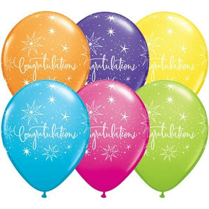 Congratulations 11" Latex Balloons (Pack of 6)