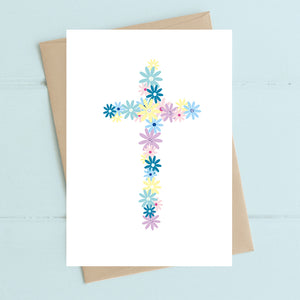 Pastel Flowers Cross